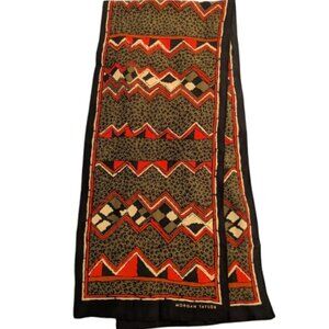 Vintage Morgan Taylor Leopard Print and Geometric Scarf
